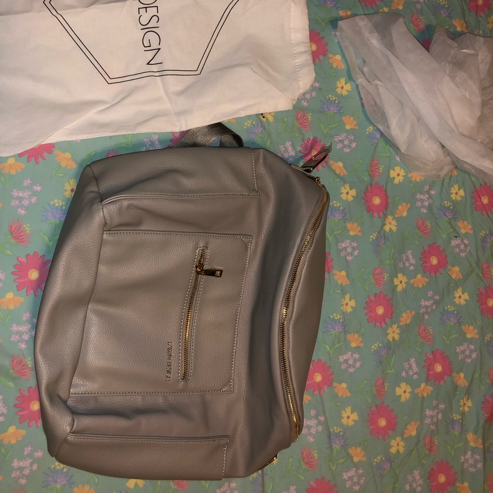 Brand new gray fawn diaper bag